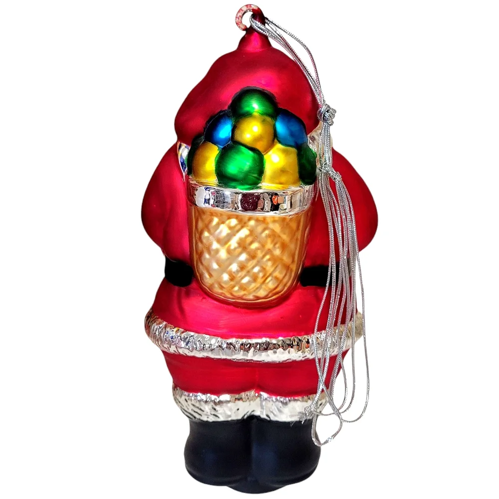 Handblown Glass Santa Claus Ornament Dept 56 Red 9